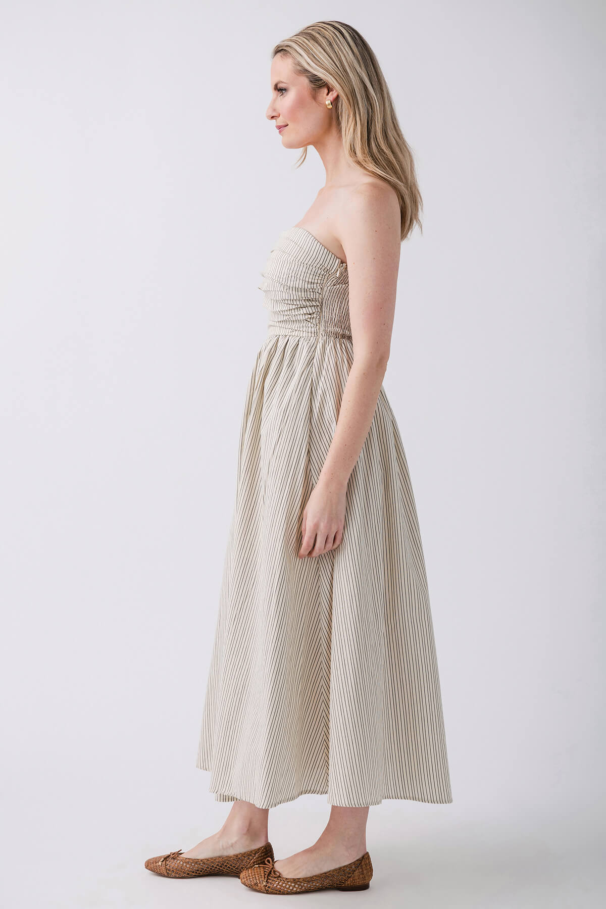 By Together Women's Striped Strapless Summer Dress - Perfect for Beach Vacations, Parties & Date Nights