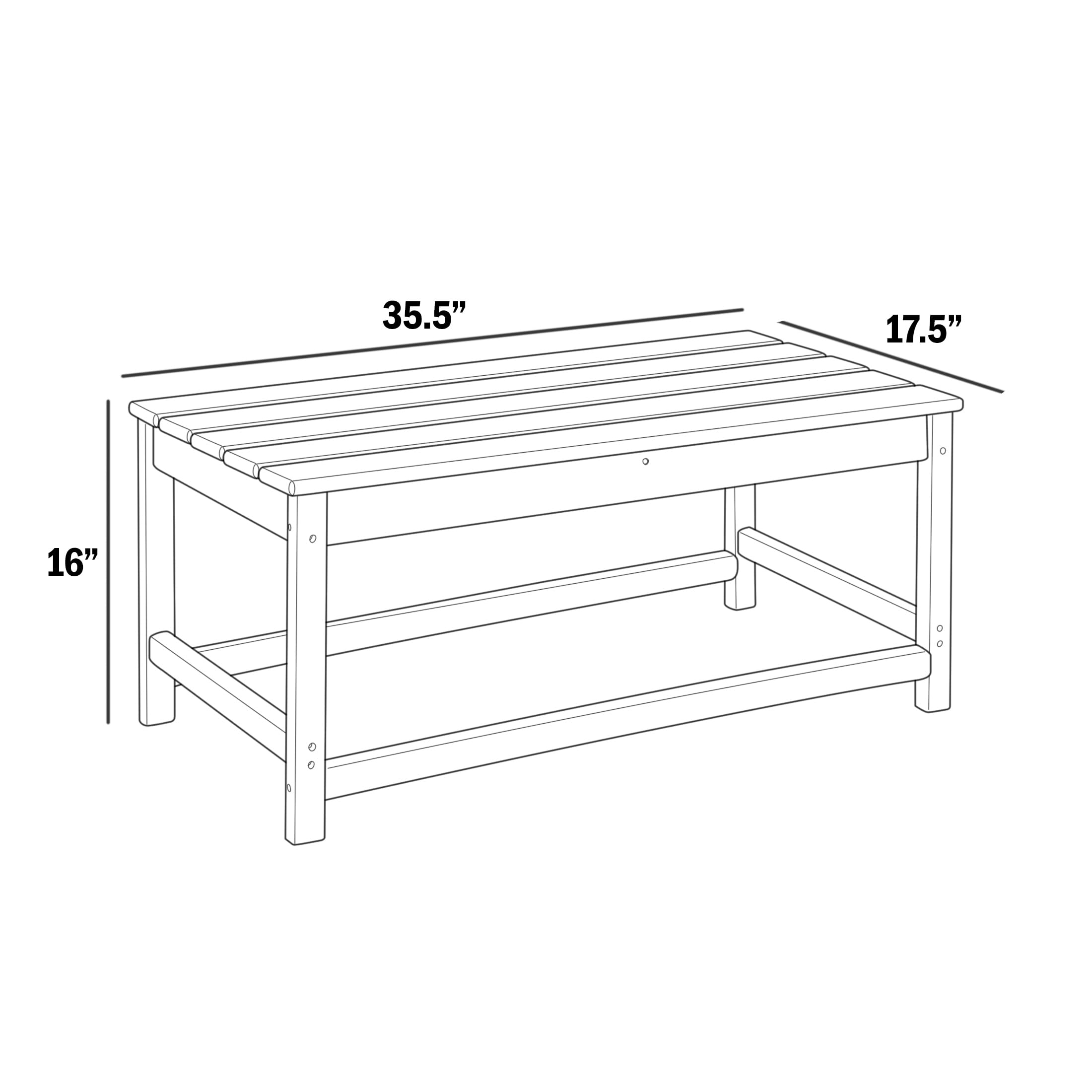 **HDPE Outdoor Drink Table - Weather Resistant Adirondack Conversation Table for Patio, Porch, Balcony, Poolside & Backyard - Dark Green Accent Table for Seaside & Outdoor Relaxation**