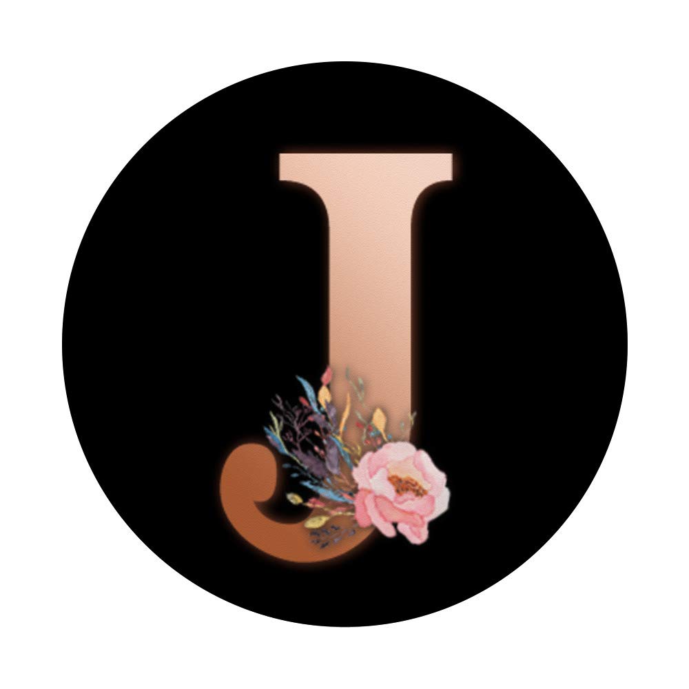 Rose Pink Letter J Floral Initial Monogram Phone Mount - Perfect Gift for Home, Office, and Car Use