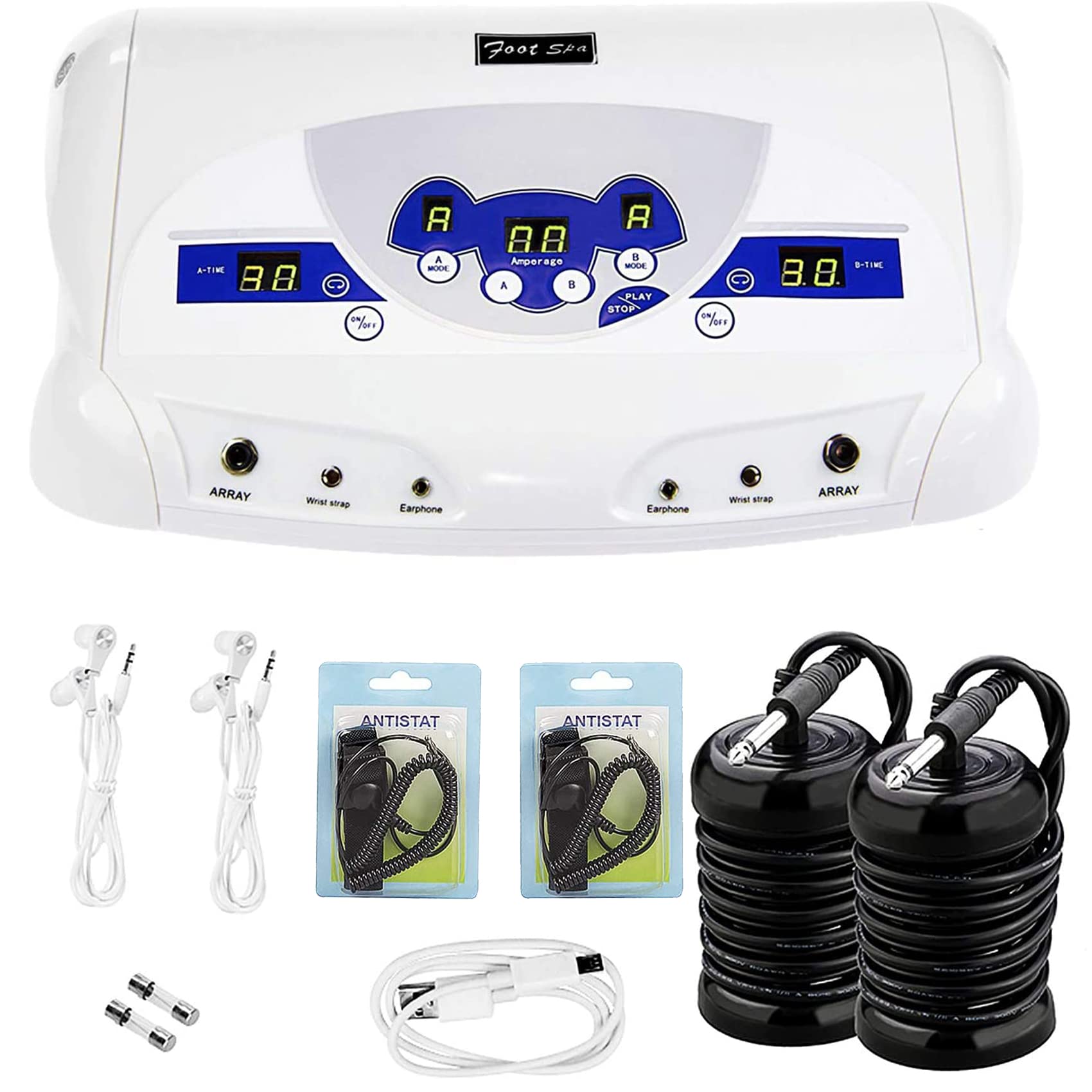 Dual Ionic Detox Foot Spa Machine - Professional Ion Detoxification Foot Cleanse with MP3 Player for Relaxation & Detox Therapy at Home