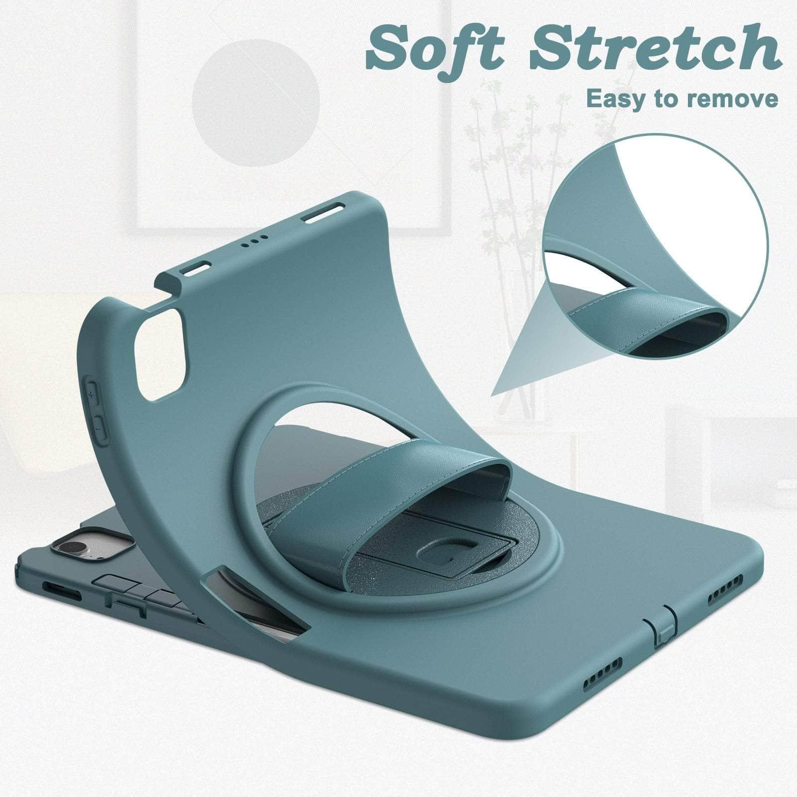 Durable Silicone Case for iPad Air 4 with Hand Strap - Shockproof Protective Cover for Work, Travel & Outdoor Use