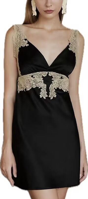 Wholesale Women's Silk Nightgown Pajamas - Satin Mulberry Silk Sexy Suspender V-Neck Short Sleepwear for Spring & Summer - Perfect for Home Lounging, Romantic Nights & Vacation Getaways