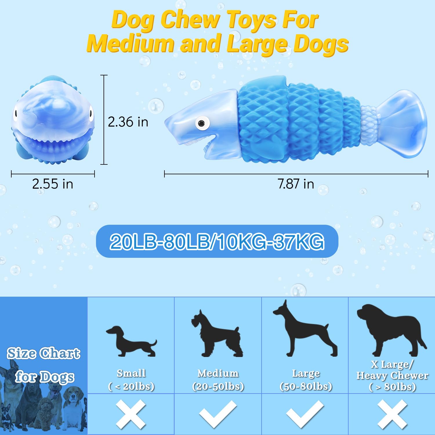 Tough Durable Dog Toys for Aggressive Chewers - Large Breed Indestructible Chew Toys to Reduce Anxiety & Boredom - Perfect for Strong Chewers, Teething Puppies & High-Energy Dogs