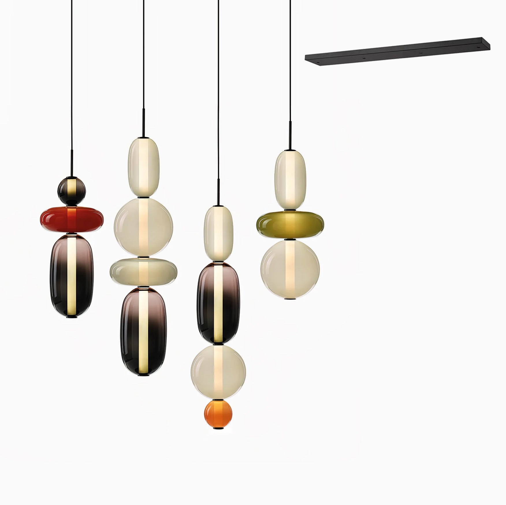 Stylish Candied Glass Combo Pendant Light - Modern Hanging Fixture for Kitchen Island, Dining Room & Bedroom Decor