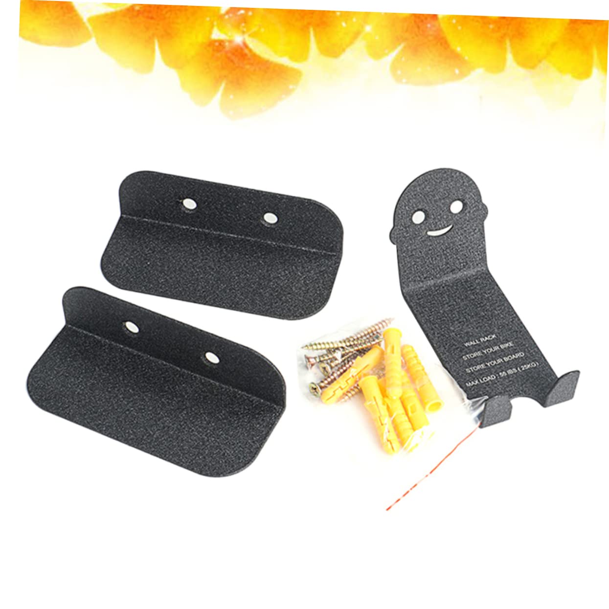 WOONEKY 3-Pack Heavy Duty Bike Wall Hanger Rack - Space Saving Garage Bike Storage Hooks for Mountain, Road & Kids Bicycles - Perfect for Garage, Basement & Shed Organization (Black)