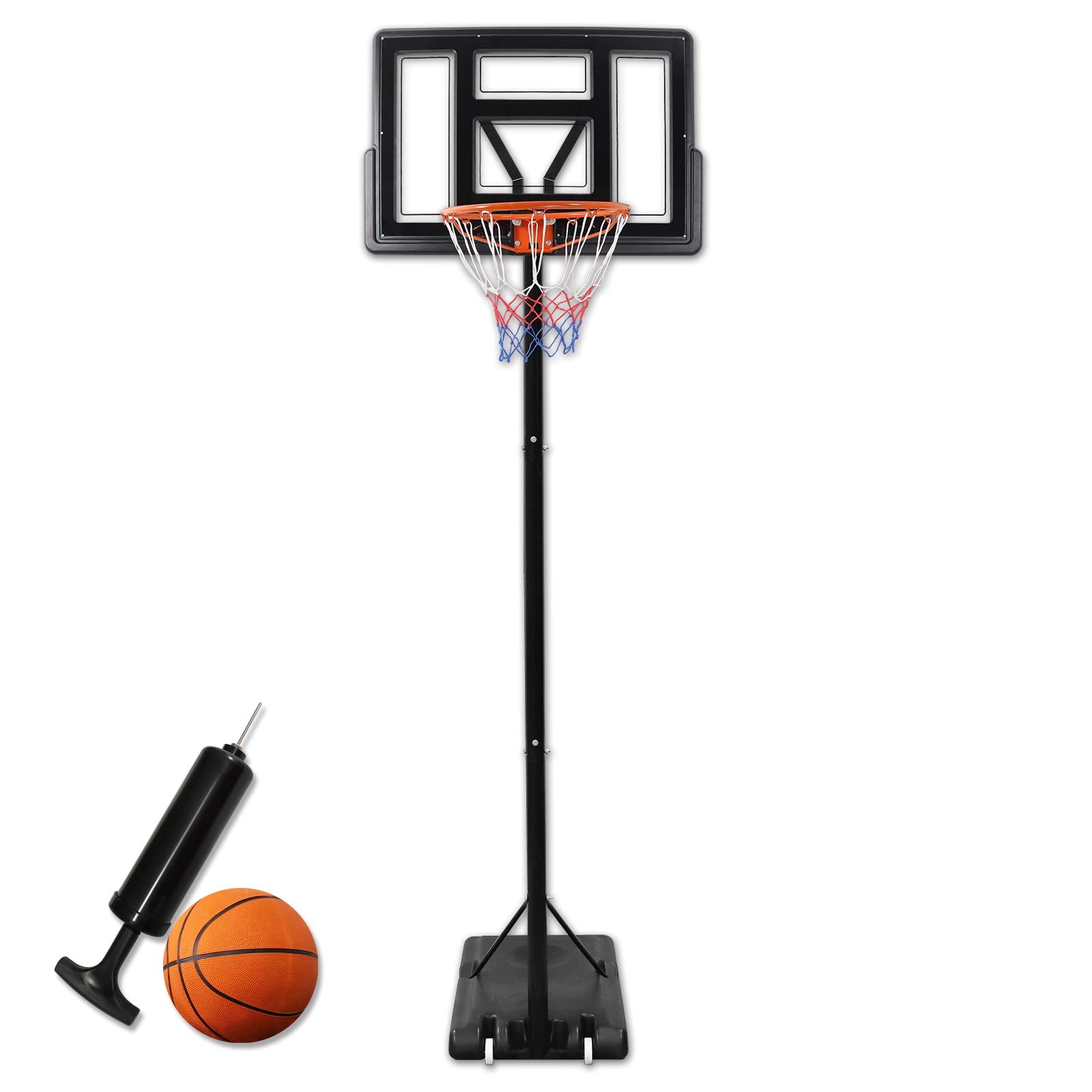 NAIZY 305cm Adjustable Height Basketball Hoop with Wheels - Outdoor Basketball Goal System for Kids & Adults - Perfect for Driveway, Backyard, and Park Play