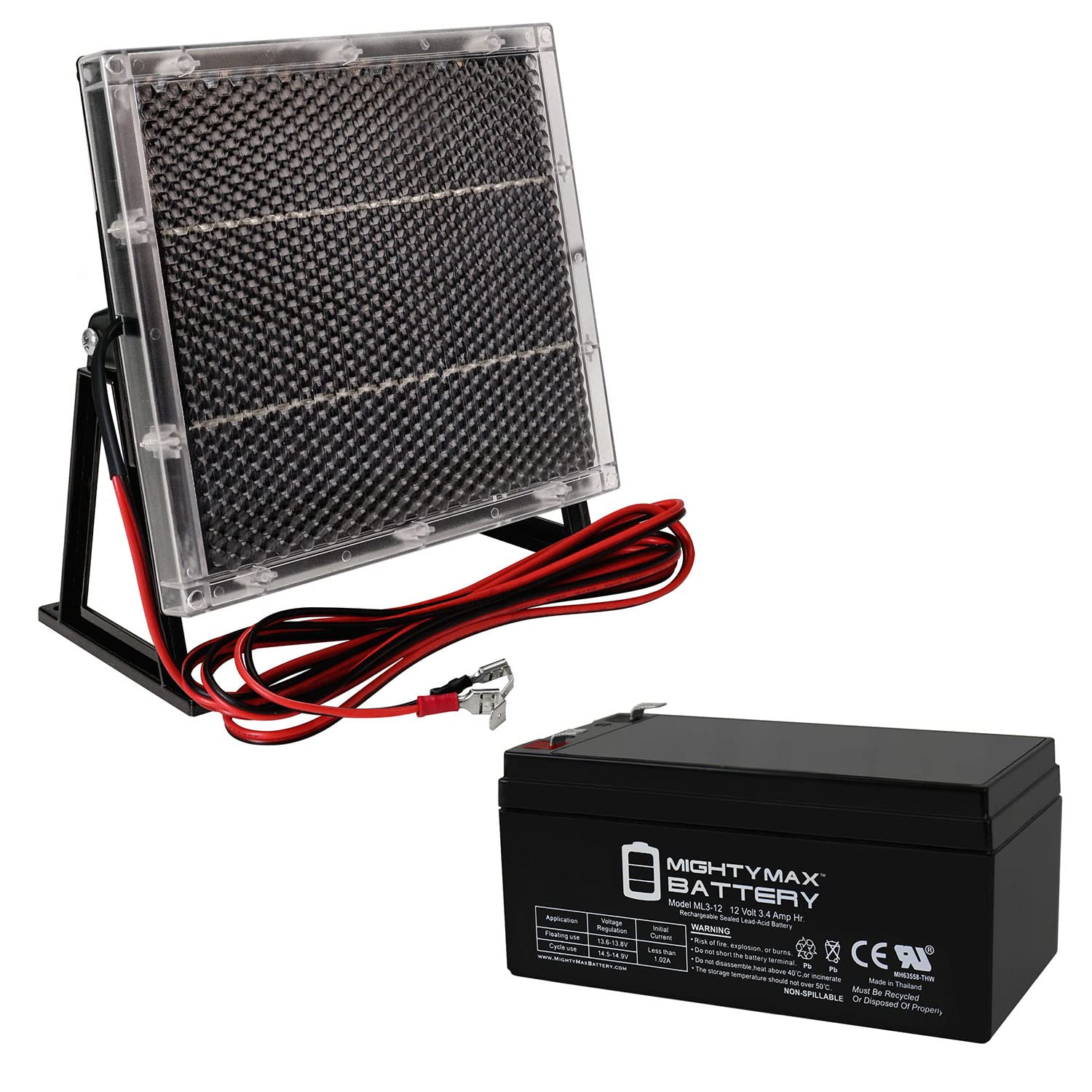 Mighty Max 12V 3AH SLA Replacement Battery for E102T Monitor - Compatible with Data Electronics & Solar Panel Systems - Perfect for Home Security, Medical Equipment & Solar Power Backup