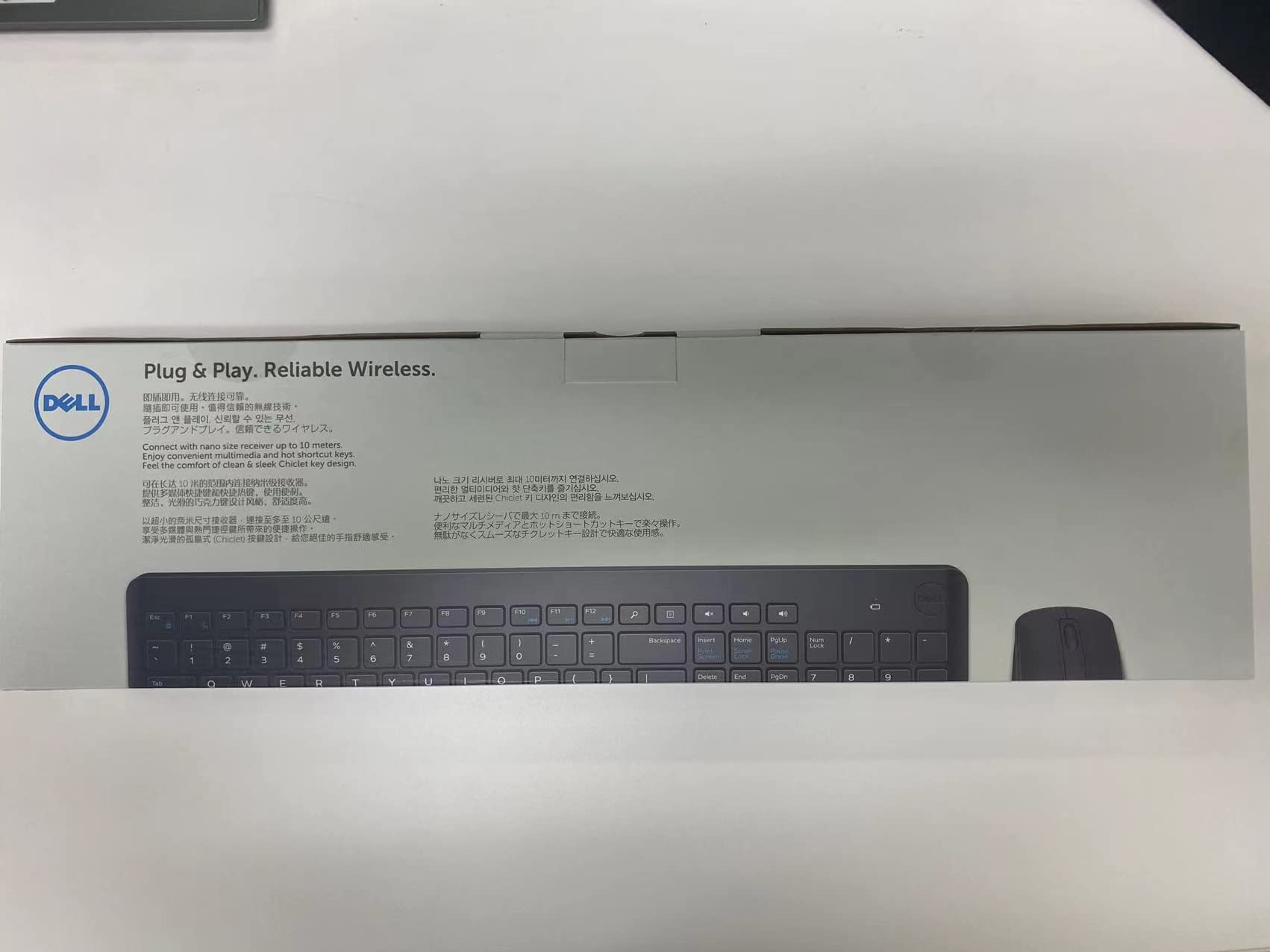 HBB Wireless Keyboard and Mouse Combo for Dell KM117 - Ergonomic USB 2.4GHz Wireless Set with Quiet Keys - Perfect for Office, Home, and Gaming Use