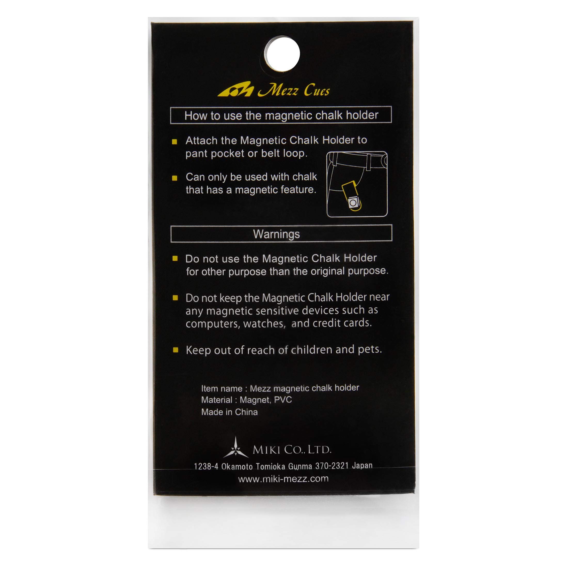 Premium Magnetic Pool Cue Chalk Holder - Black with Yellow Logo for Billiards & Snooker - Perfect for Pool Players & Bar Game Enthusiasts