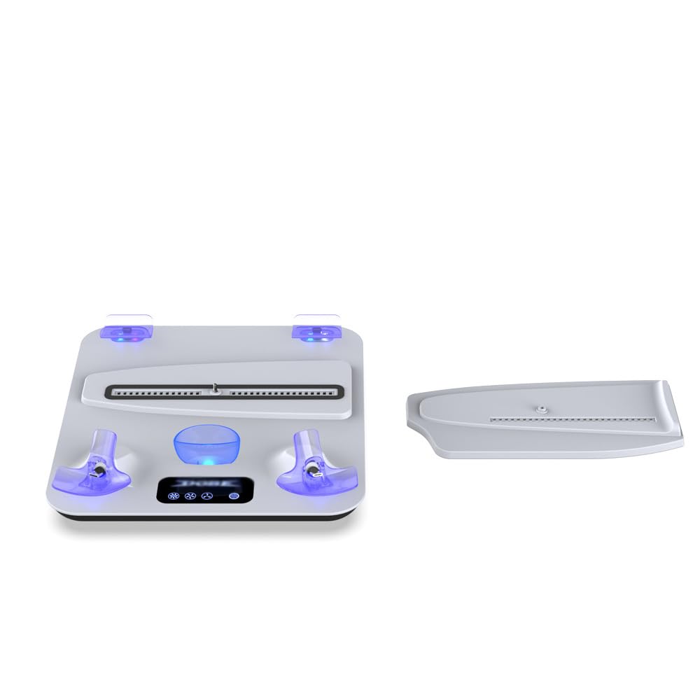 ZLiT 3-in-1 PS5 Slim Cooling Station & Controller Charging Dock with Headset Holder - Perfect for Gaming Sessions & Console Protection