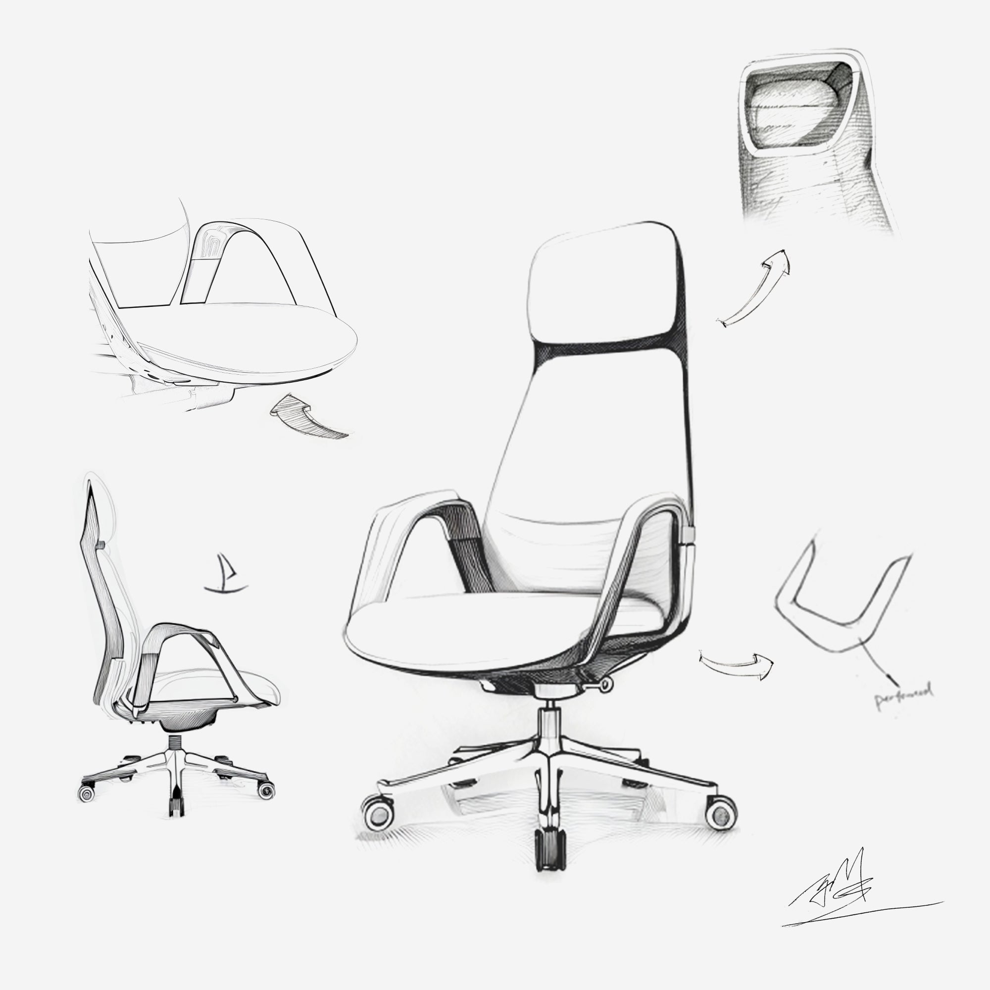 Premium Napa Leather Executive Office Chair - Ergonomic High Back Desk Chair for Home & Office - Ideal for Long Hours of Comfortable Work & Meetings