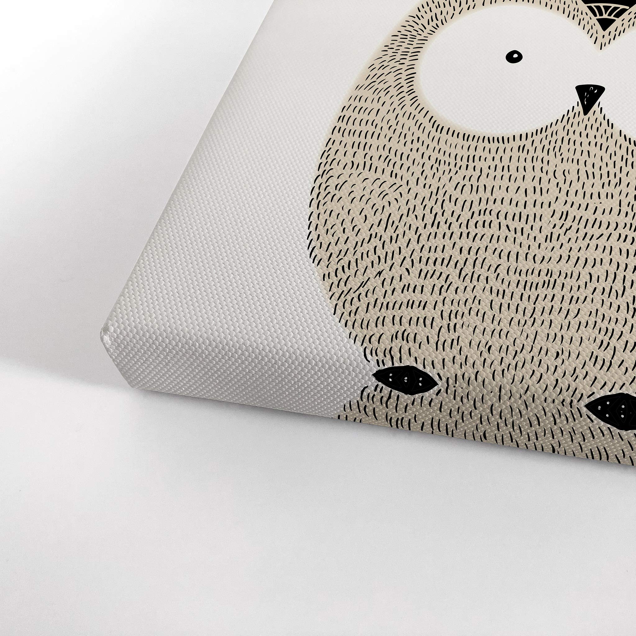 Owl Painting Canvas Print - Pretty Owl Art with Lettering on Cream Background, 40x30 Inch, Ready to Hang Wall Decor for Kids Room, Nursery, Baby Room | Made in USA | Perfect for Birthday Gifts & Home Decoration