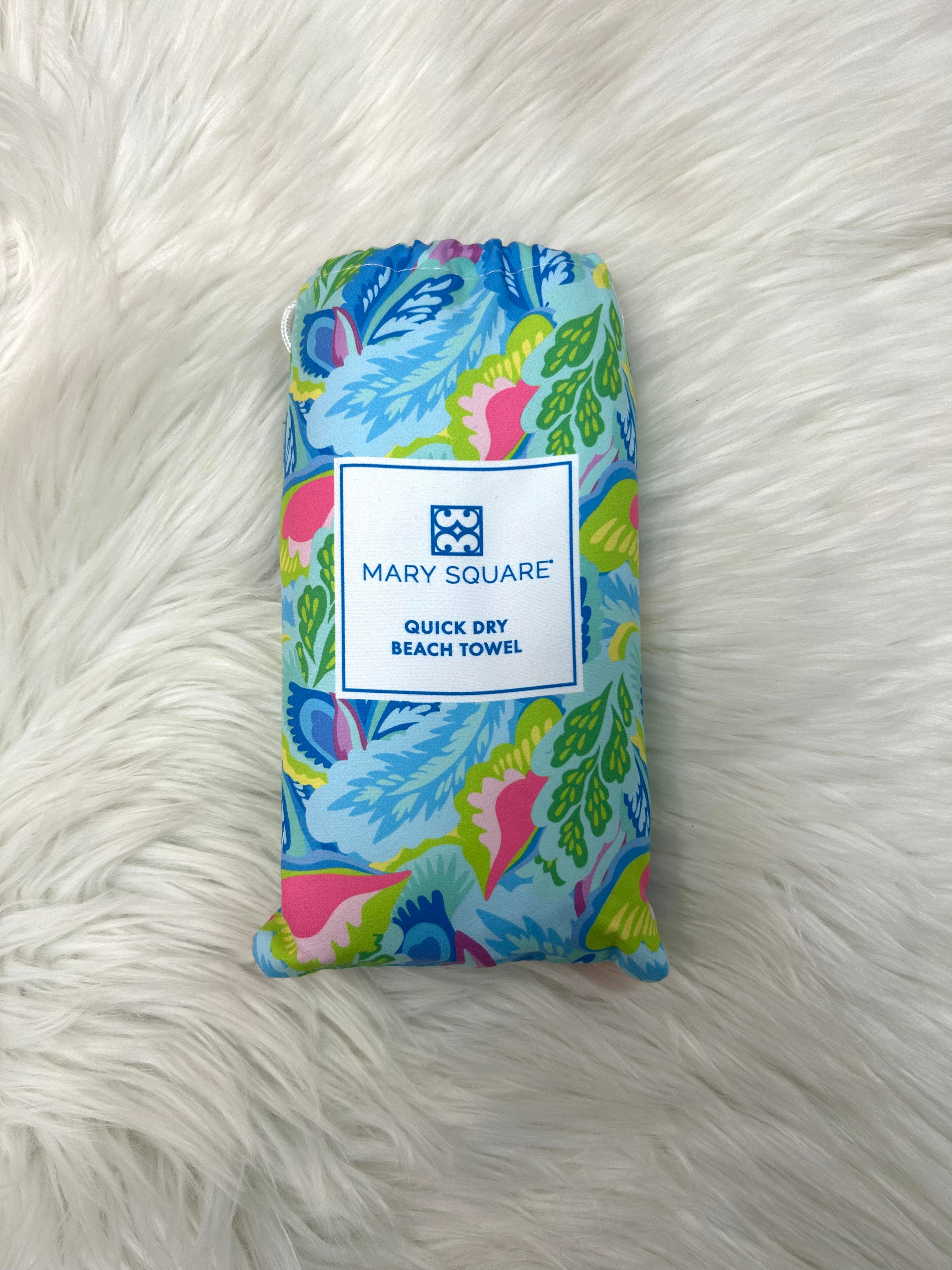 Mary Square Quick Dry Beach Towel - Super Absorbent & Lightweight Sand-Free Towel for Pool, Yoga, Gym & Outdoor Activities