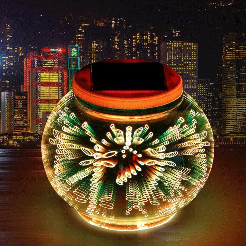 Solar Glass Table Lights - Waterproof 3D Ball Lamp for Outdoor Garden & Party Decor