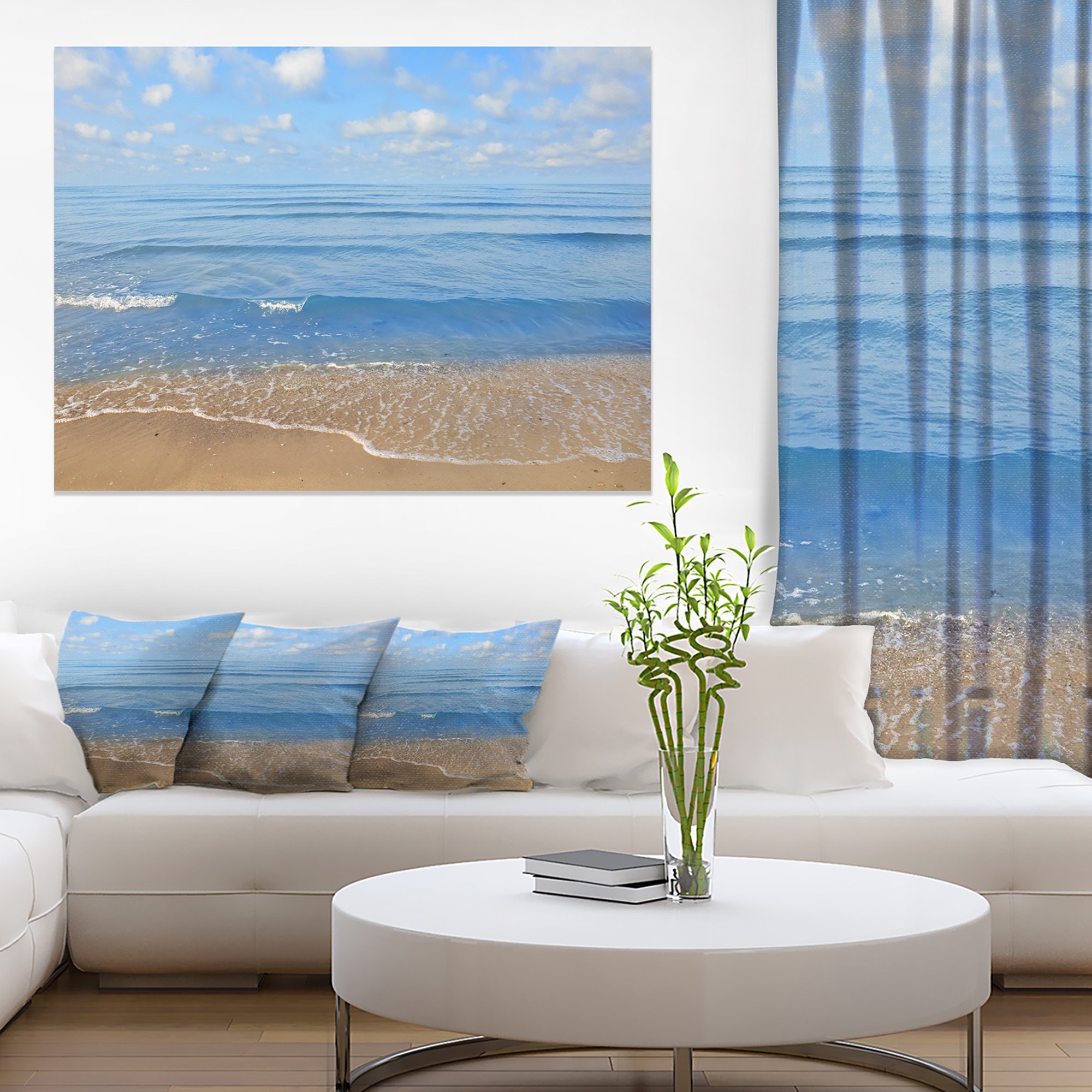 Stunning Tropical Blue Beach Large Seashore Canvas Print Wall Art - Perfect for Living Room, Bedroom & Coastal Home Decor