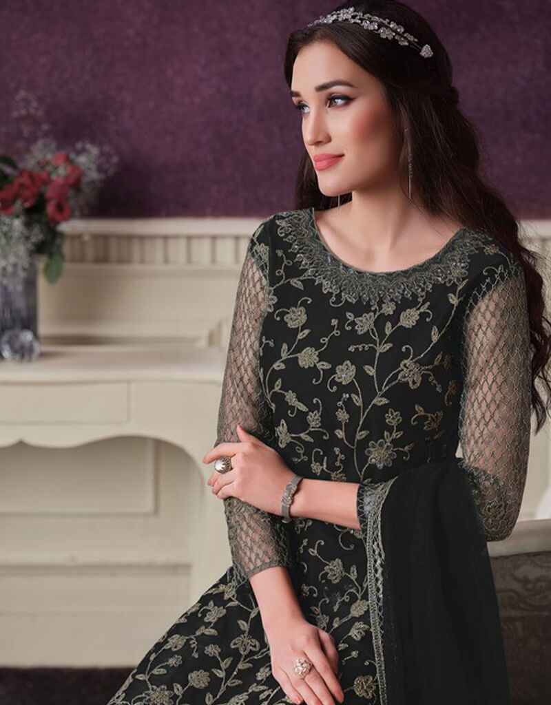Elegant Black Pant Style Suit with Butterfly Net Design - Perfect for Halloween Costumes, Cosplay, and Themed Parties