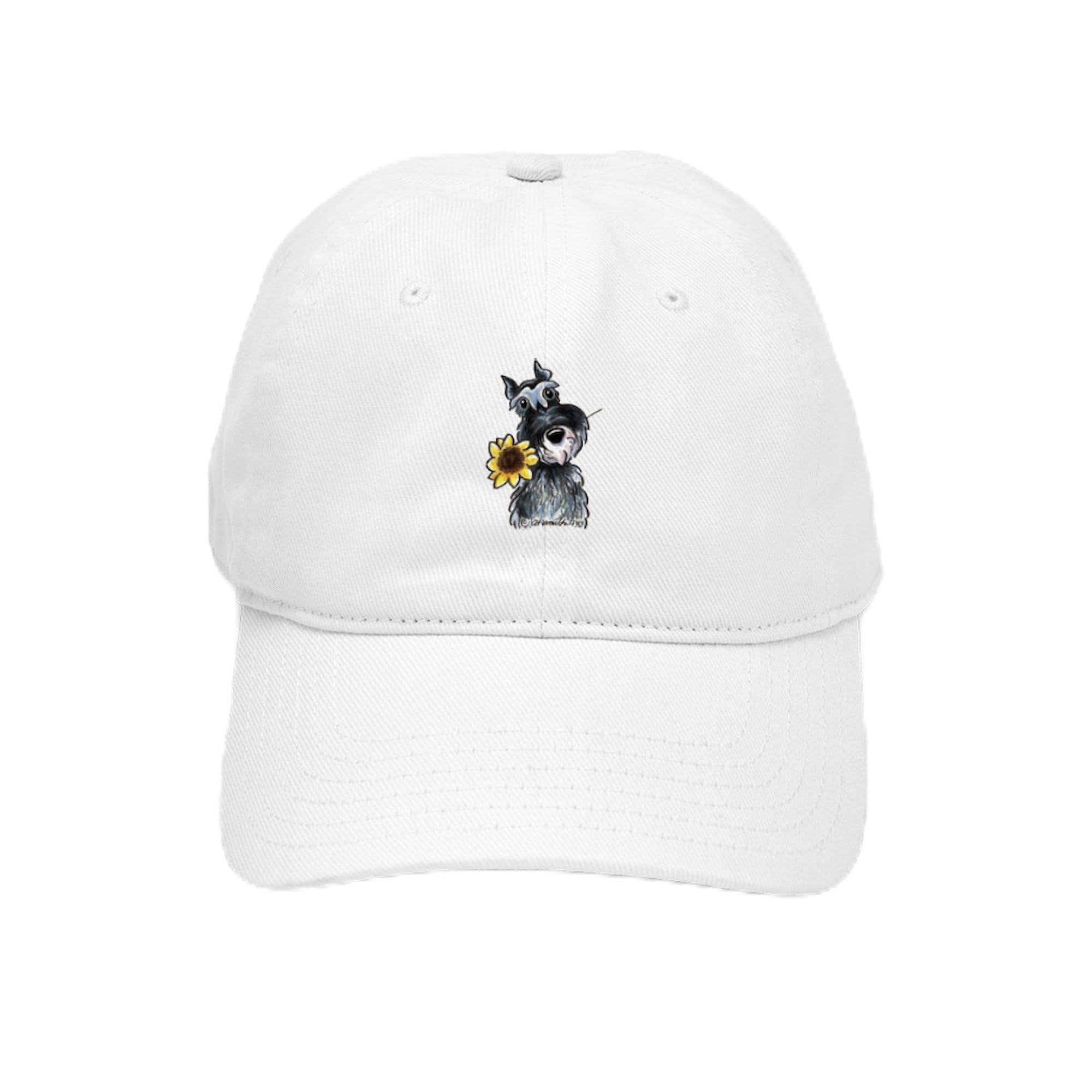 Sunflower Schnauzer Adjustable Baseball Cap - Cute Dog Lover Hat for Men & Women - Perfect for Outdoor Activities, Casual Wear & Gifts
