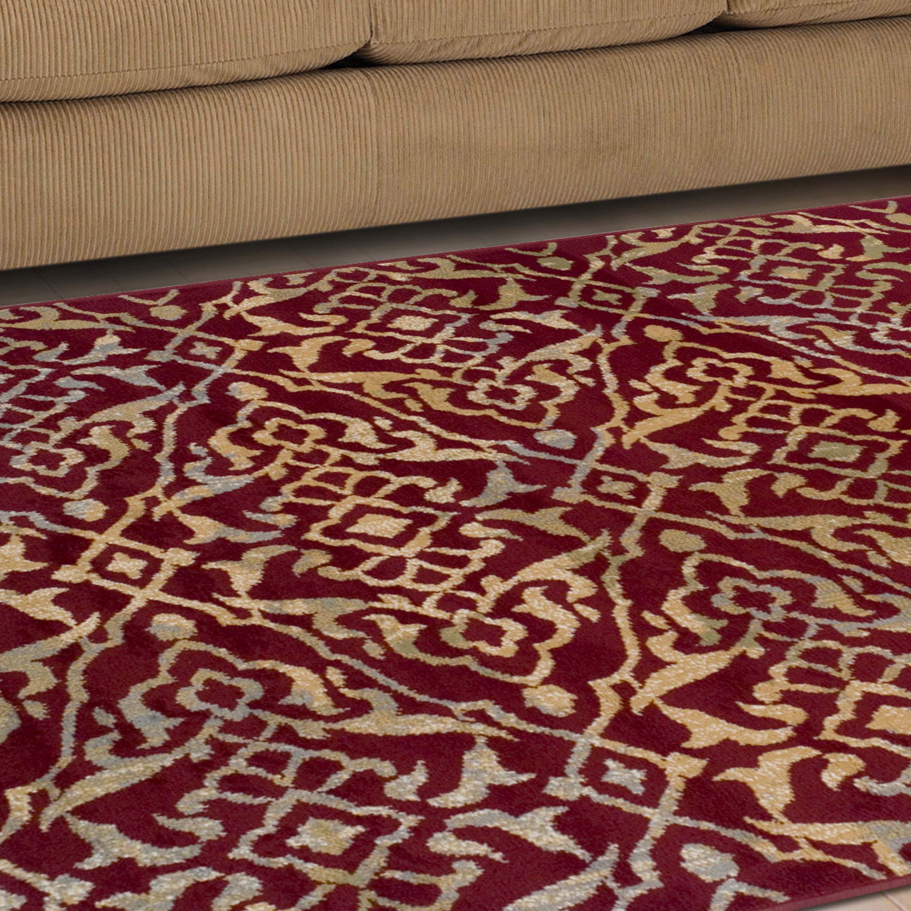 Premium Corbin Damask Traditional Indoor Area Rug - Soft & Durable Non-Slip Living Room Carpet for Home Decor | Perfect for Bedroom, Dining Room & Office