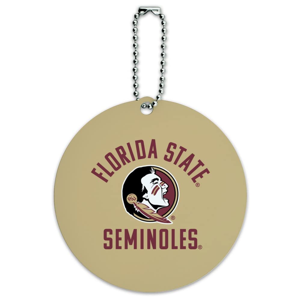 Florida State Seminoles Round Luggage ID Tag - Personalized Suitcase & Carry-On Baggage Identifier for Travel Accessories | Perfect for College Fans, Alumni & Sports Enthusiasts