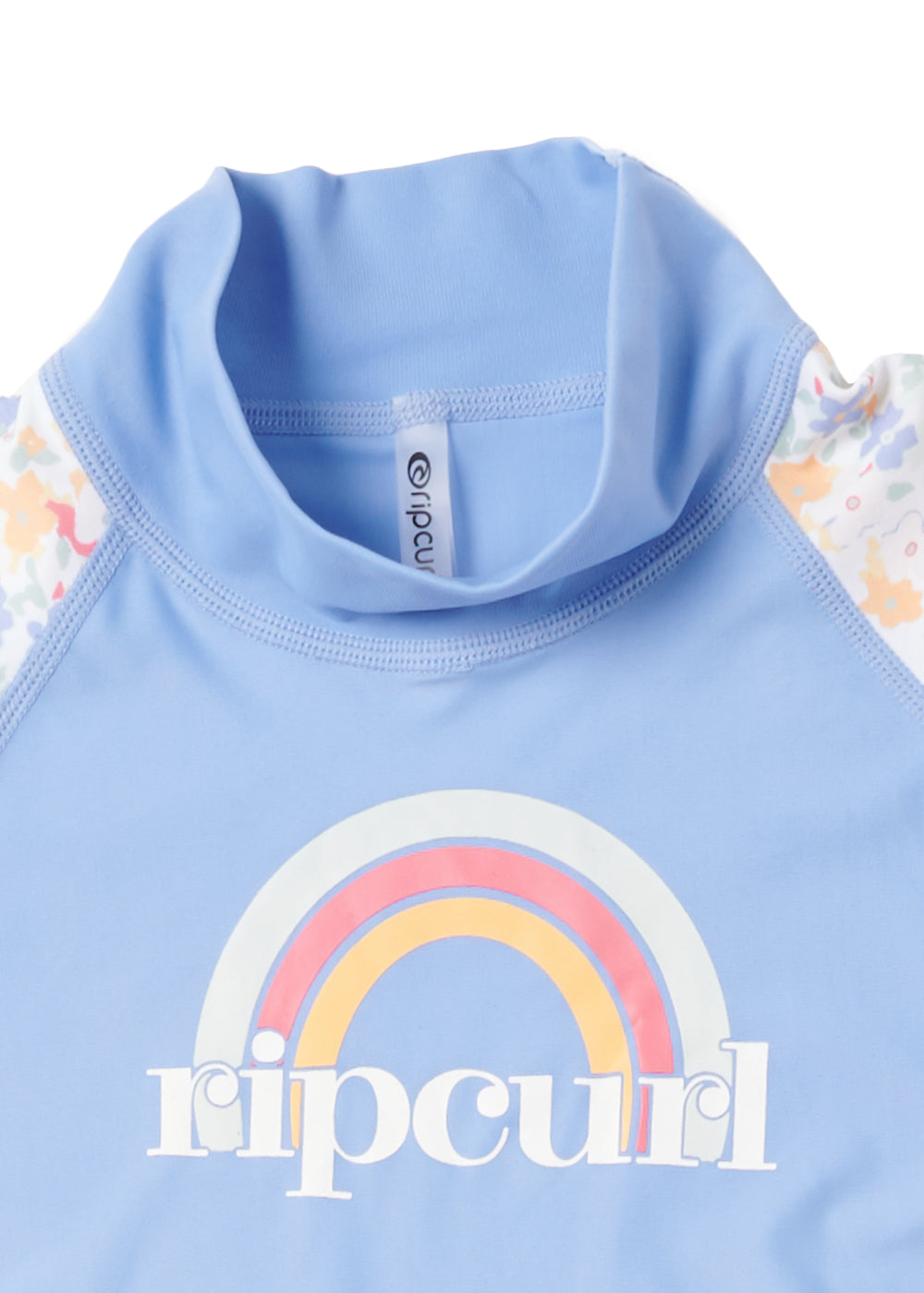 Rip Curl Girls 0-6 Years Golden Ditzy Short Sleeve Rash Guard UV Sun Protection Swim Shirt for Beach, Pool & Water Activities