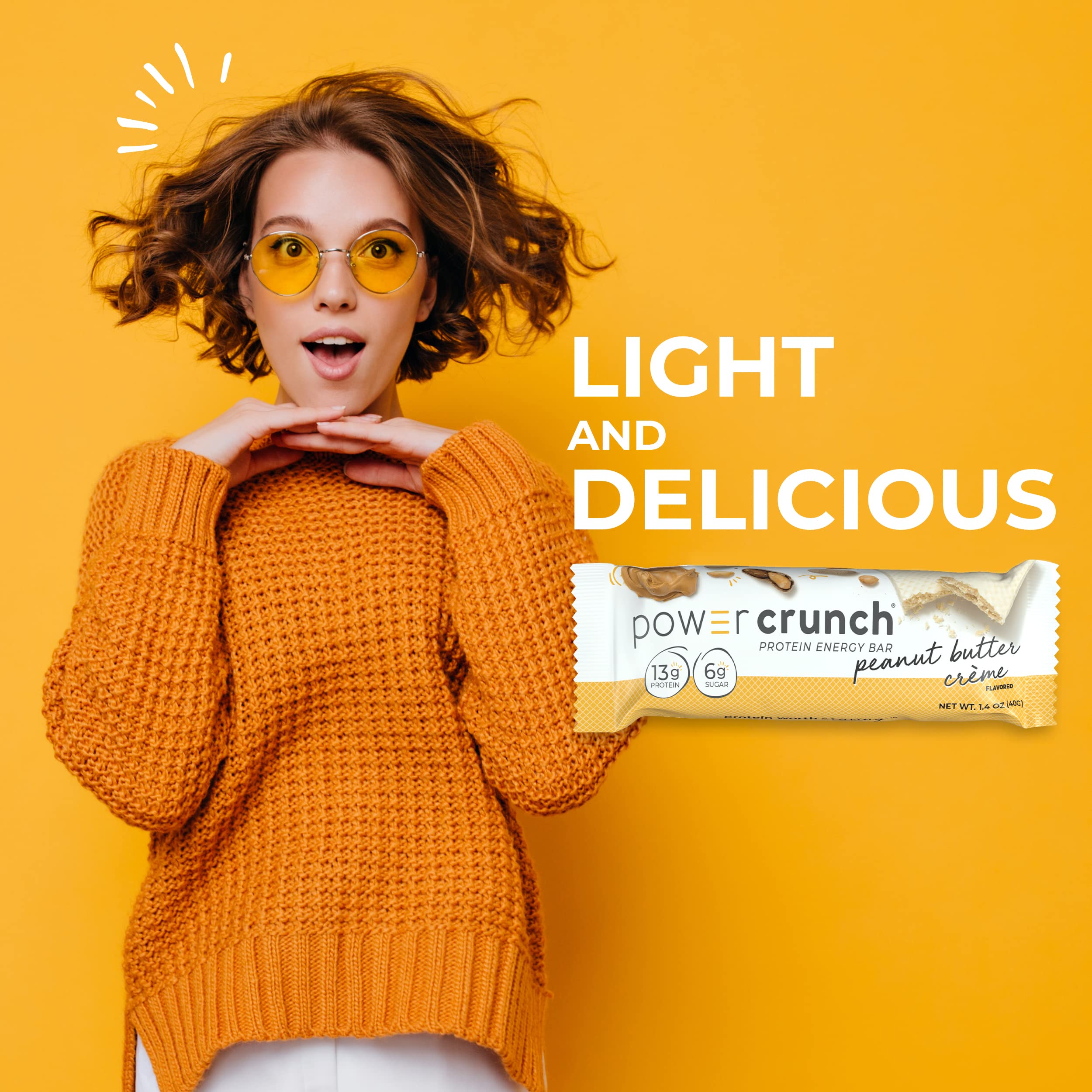 Power Crunch Protein Wafer Bars - High Protein Snack with Peanut Butter Creme Flavor, 1.4oz (12 Pack) | Low Carb Keto-Friendly Energy Bars for Workout Recovery, Hiking & On-the-Go Nutrition