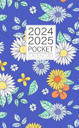 2024-2025 Pocket Calendar Planner - Small 2 Year Monthly Organizer with Floral Cover | Perfect for Purse, Travel & Gift Giving | January 2024 to December 2025