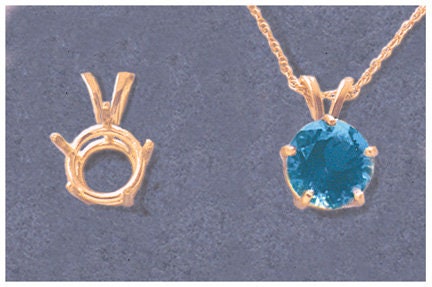 Solid Sterling Silver or 14kt Gold 9-15mm Deep Round Pendant Setting - Handcrafted Jewelry Findings for Necklace Making - Perfect for DIY Jewelry, Gift Giving & Craft Projects (Made in USA)