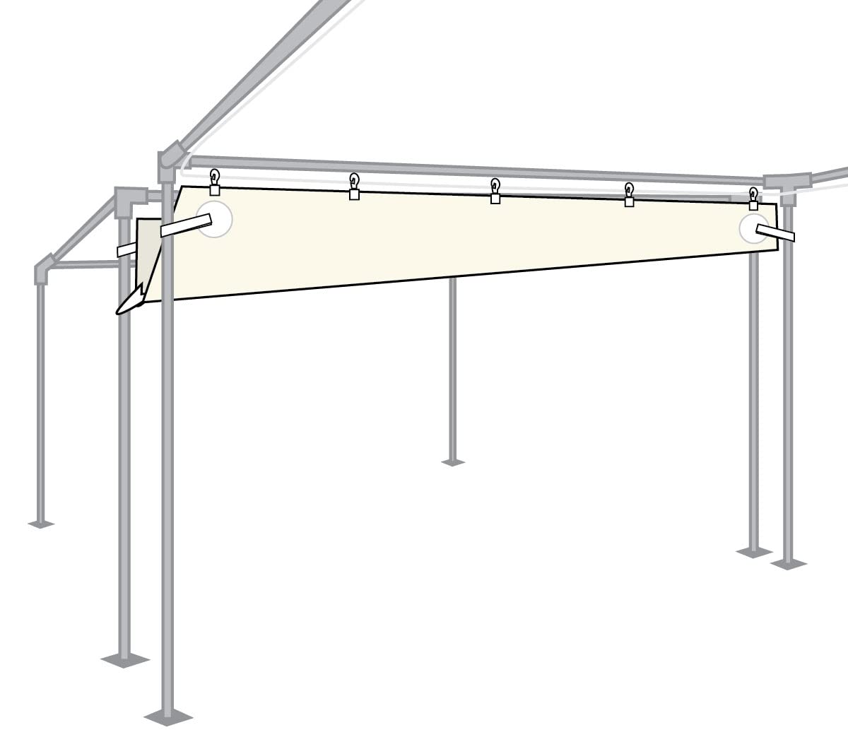 Heavy Duty 30-Foot Vinyl Rain Gutters for Party Tents - Perfect for West Coast Style Canopy Tents, Outdoor Events & Camping (Tent Not Included)