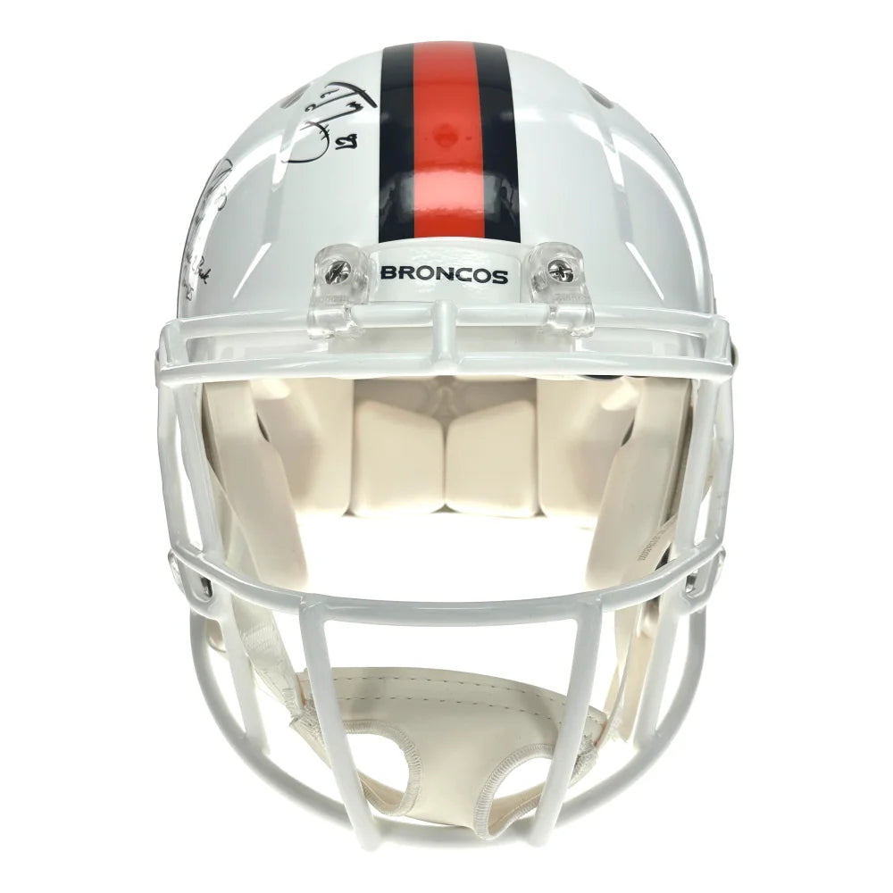 Authentic Denver Broncos Signed Helmet by John Elway, Shannon Sharpe, Ed McCaffrey & Rod Smith - Includes COA & BAS - Perfect for NFL Collectors, Sports Memorabilia Displays & Broncos Fan Gifts