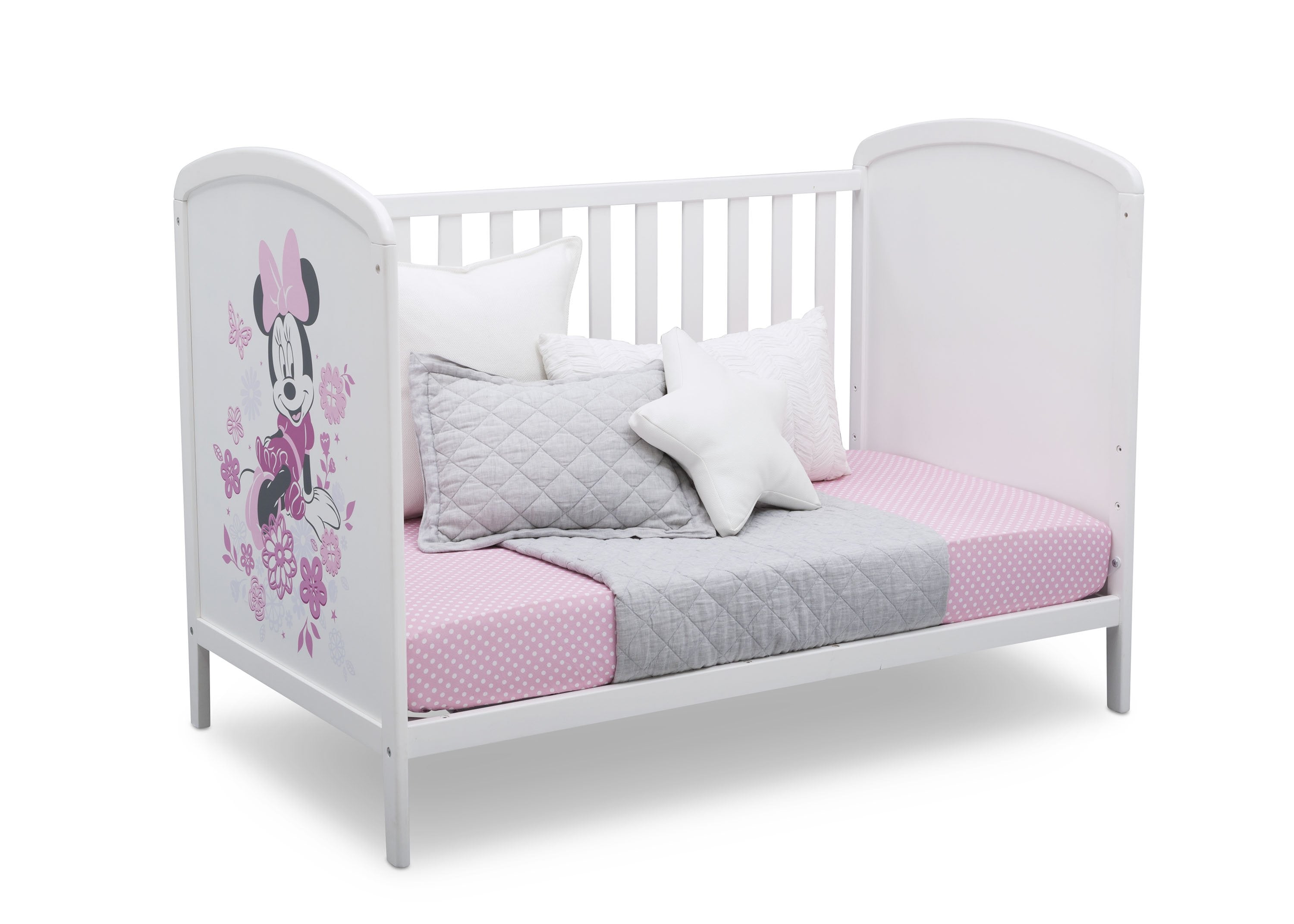 Disney Minnie Mouse 3-in-1 Convertible Baby Crib - Toddler Bed & Daybed - Nursery Room Essentials for Girls & Boys