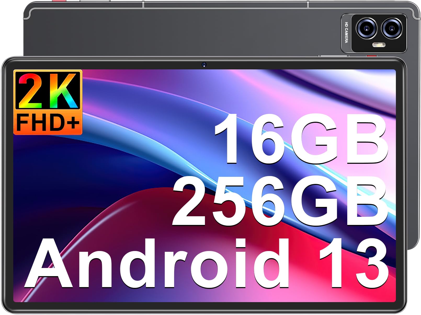 FACETEL 11 Inch Android 13 Tablet - 16GB RAM 256GB ROM (Expandable to 1TB) | 5G WiFi | Octa-Core Processor | 8600mAh Battery | 2000x1200 HD Display | 5MP+13MP Dual Camera - Includes Protective Case (Grey) - Perfect for Work, Study, Streaming & Gaming