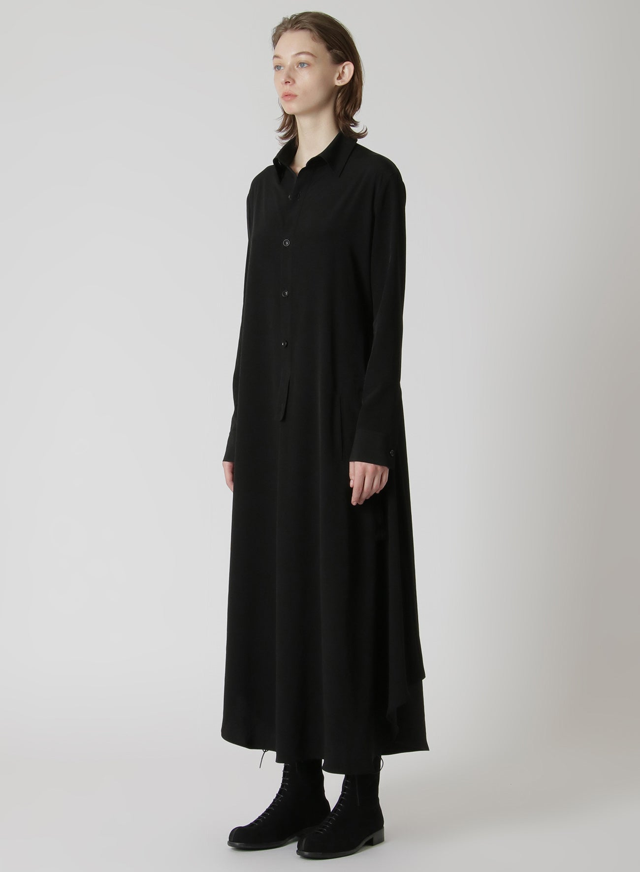 Elegant Crepe de Chine Flared Shirt Dress for Women | Flowy & Comfortable Summer Dress | Perfect for Office, Brunch & Casual Outings