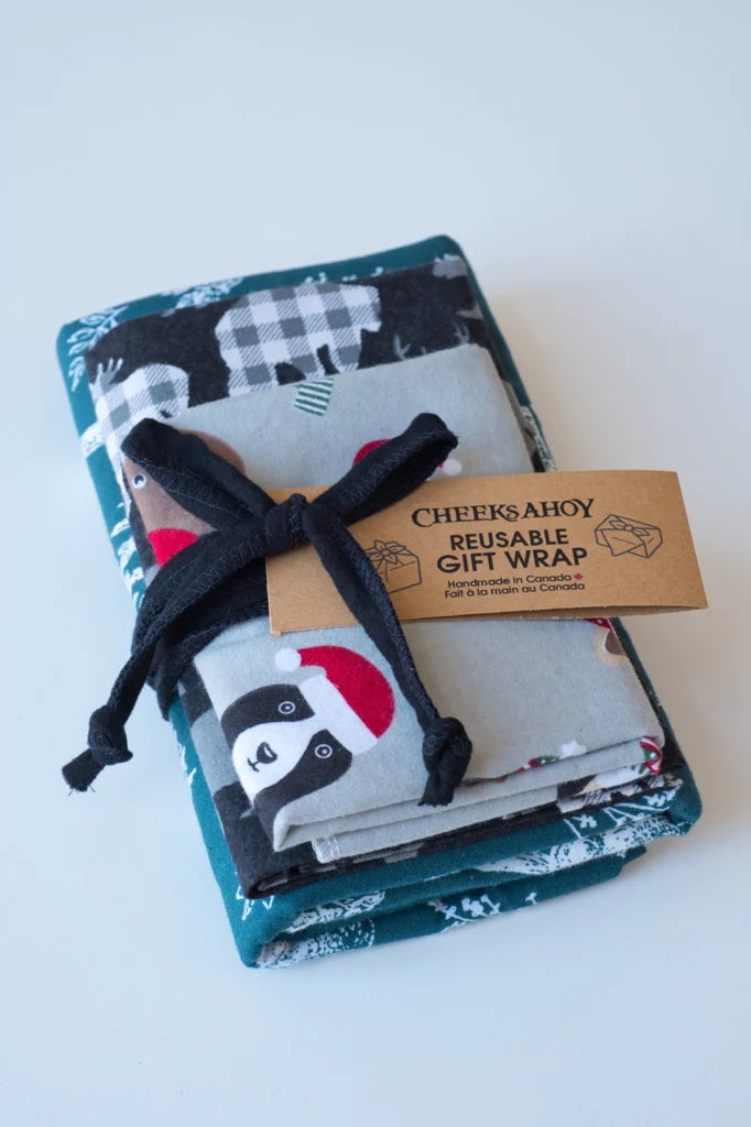 Cheeks Ahoy Reusable Holiday Gift Wrap - Eco-Friendly Christmas Wrapping Paper for Presents - Perfect for Birthdays, Christmas & Special Occasions