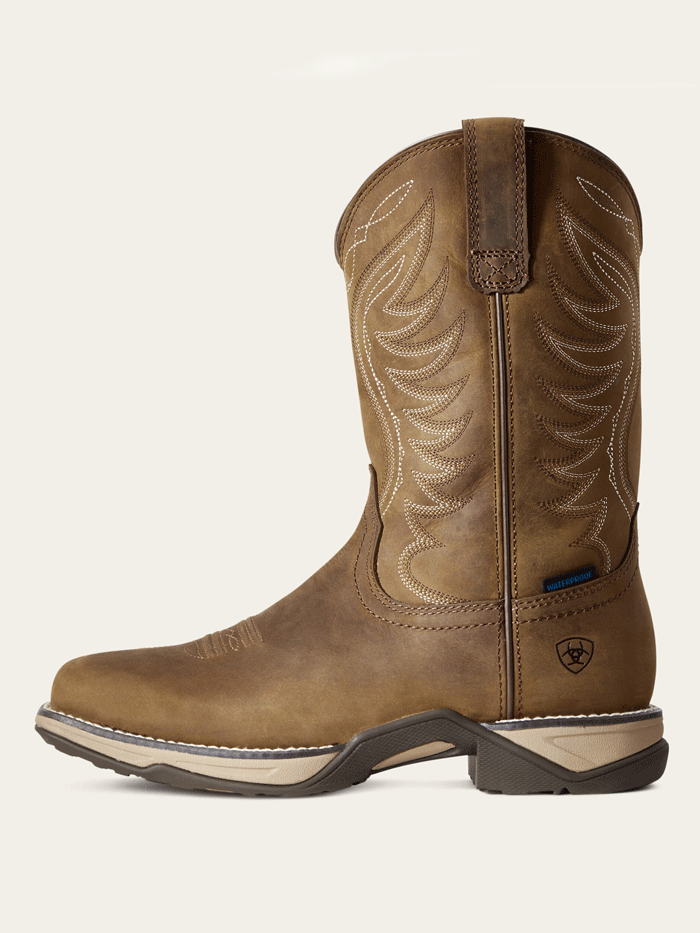Ariat Women's Anthem Waterproof Western Boots - Distressed Brown - Comfortable Cowgirl Boots for Riding, Work & Outdoor Activities