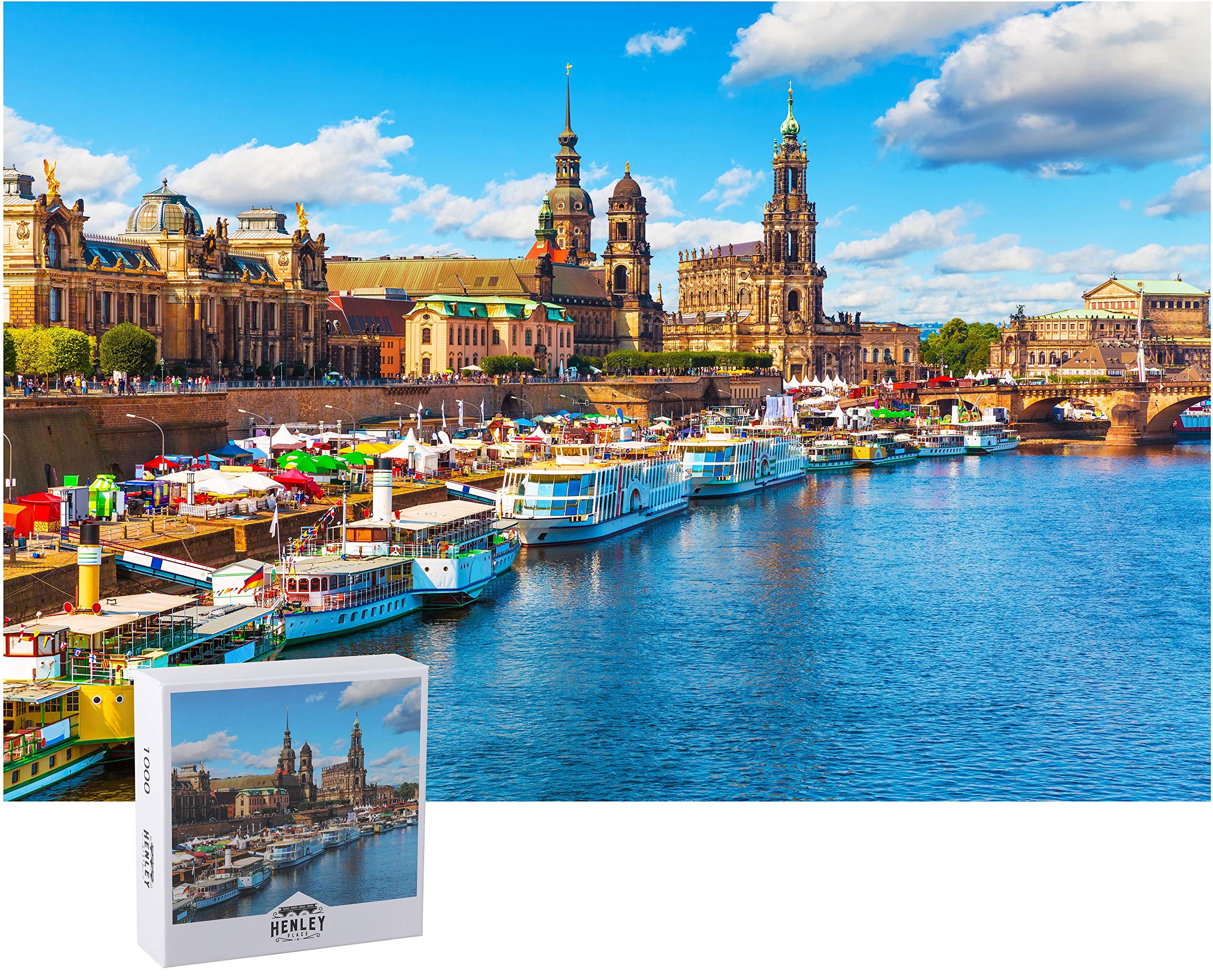 1000-Piece Dresden Germany Puzzle for Adults & Kids - Premium German & Italy Puzzle with Fun Fact Poster & Reference Guide - 20x27 Inch Large Jigsaw Puzzle for Family Game Night & Home Decor