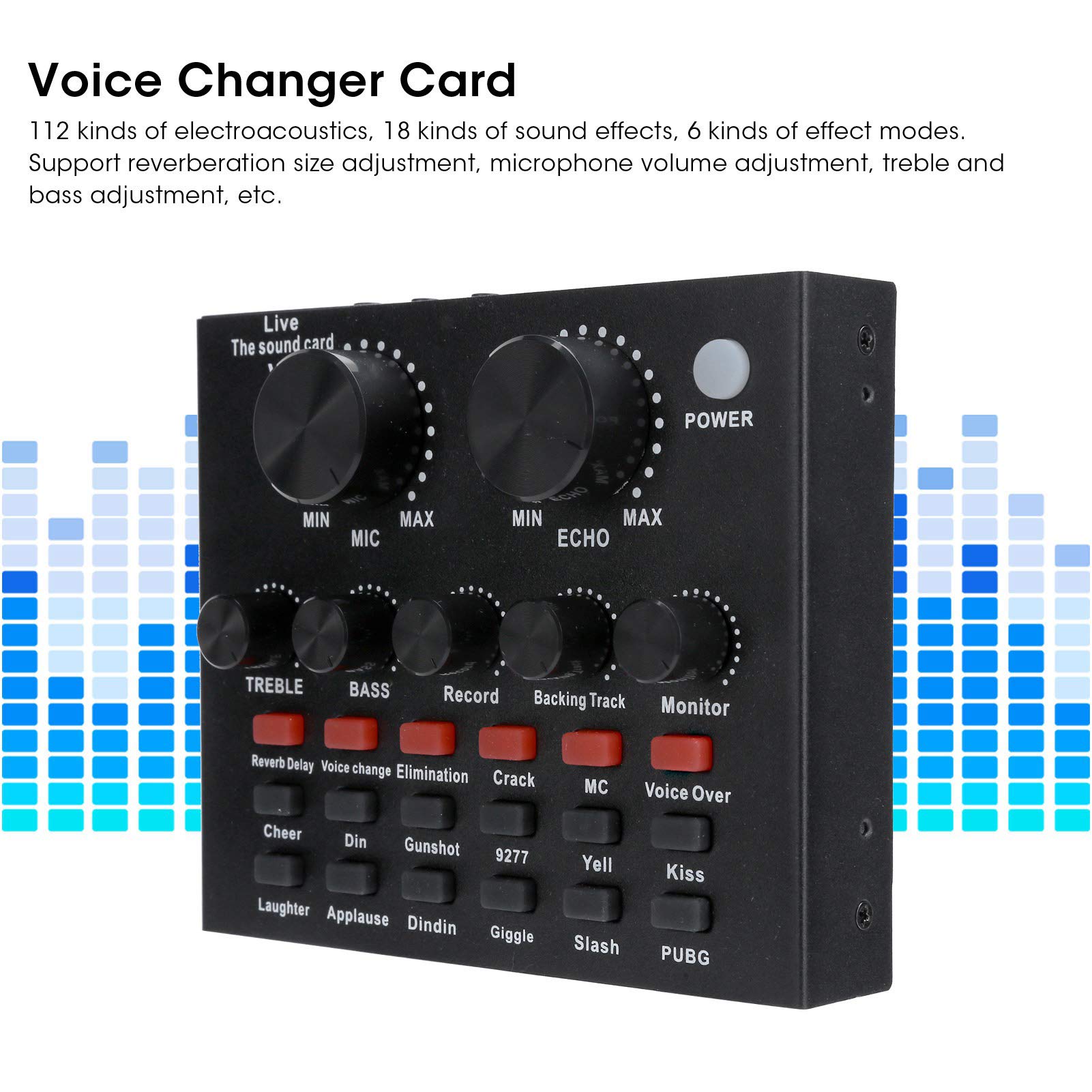 Live Sound Card & Bluetooth Voice Changer - 7-in-1 Karaoke Audio Mixer with Wireless Connectivity for Phones, Computers & Headsets | Perfect for Streaming, Podcasting & Home Karaoke Parties