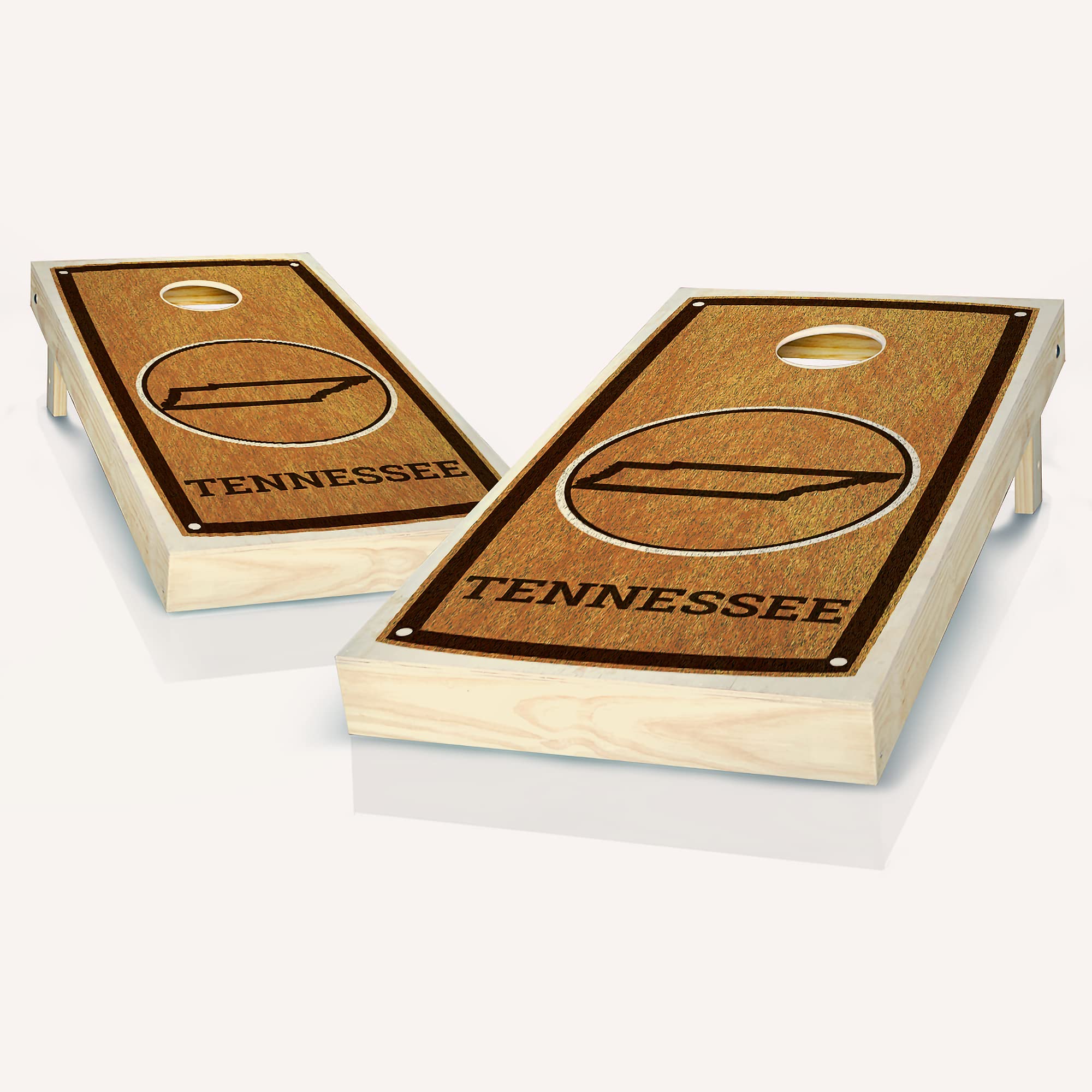 Skip's Garage Tennessee State Stained Cornhole Board Set - Regulation Size Cornhole Game with Boards, Optional LED Lights & Carrying Cases - Perfect for Backyard Parties, Tailgating & Outdoor Events