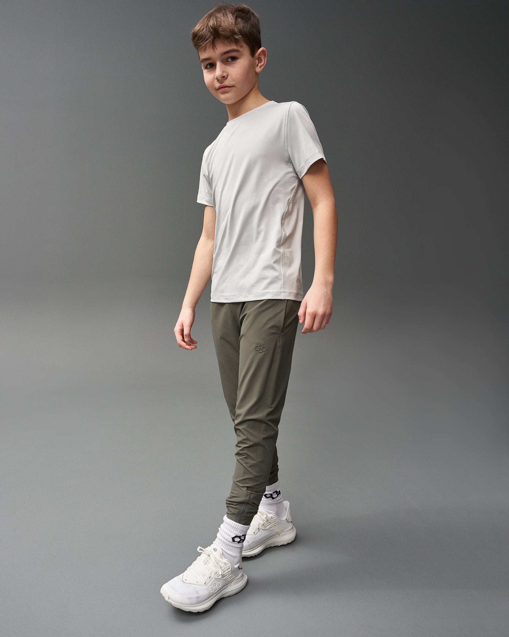 RUDIS Performance Youth T-Shirt - Lunar Gray | Breathable & Comfortable for Kids Sports & Training