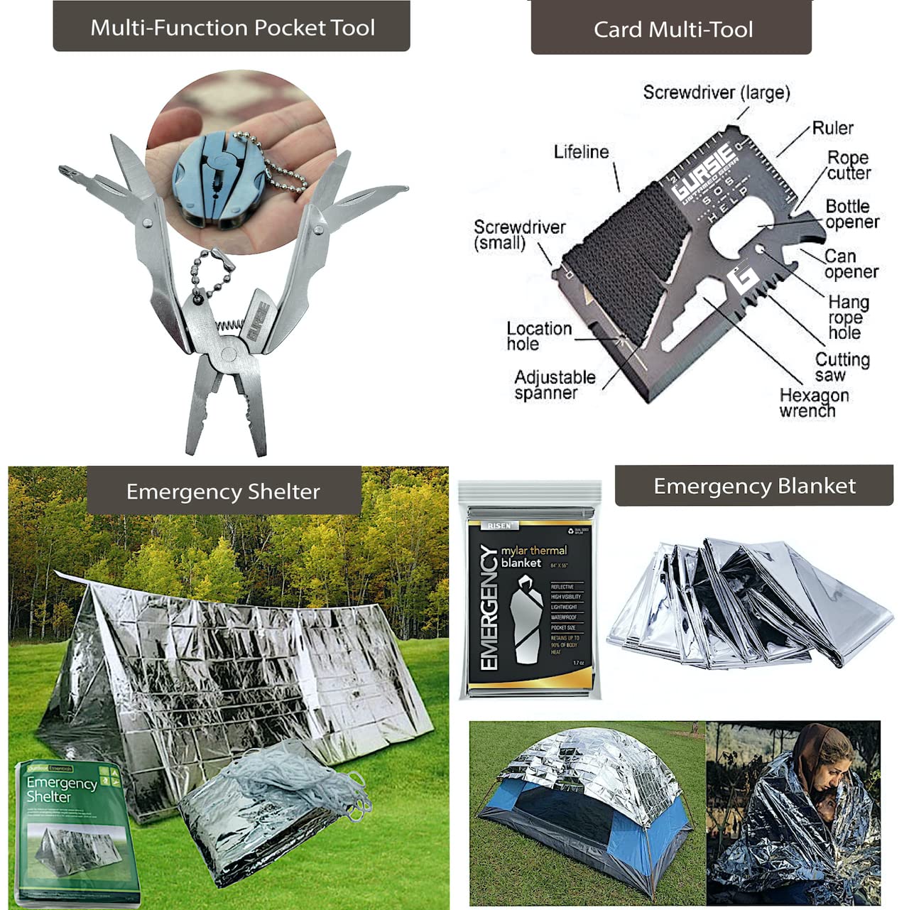 Emergency Survival First Aid Kit - Tactical Bug Out Bag for Camping, Hiking & Hunting | Perfect Gift for Men & Dad | Prepper Gear for RV, Travel, Car, Truck & Boat | Essential Outdoor Adventure & Disaster Preparedness Supplies