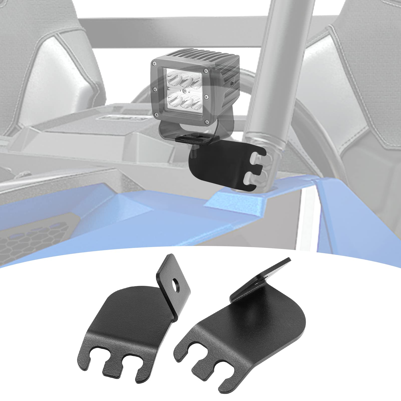 Polaris General & General-4 (2016-2024) A-Pillar Mount Roll Cage Cube Light Bracket - Heavy Duty Off-Road LED Light Bar Mounting Bracket for UTV ATV Night Driving & Trail Adventures