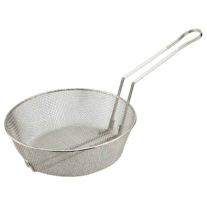 Winco 10 Round Culinary Fine Mesh Basket - 3