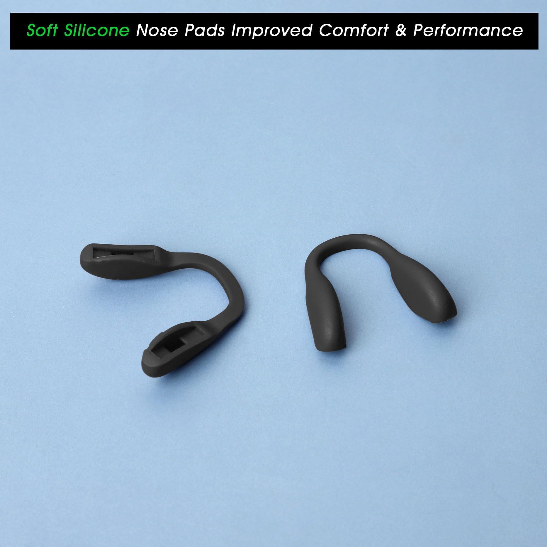 Acefrog 2-Pack Upgraded Nose Pads for Oakley Split Shot OO9416, Crossrange OO9371, Targetline OO9397 OO9398 Sunglasses - Anti-Slip Push-in Replacement Nose Pieces (Black) - Perfect for Sports, Driving & Outdoor Activities