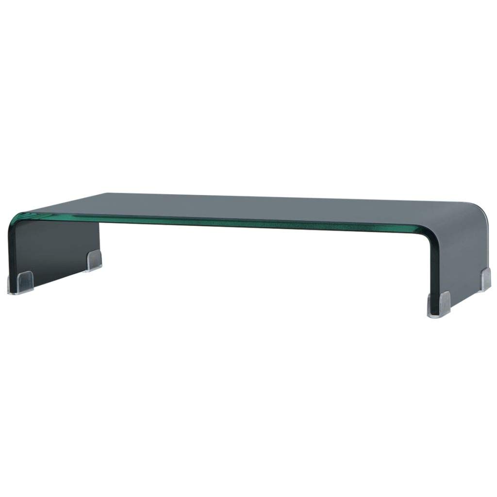 FAMIROSA Clear Glass Monitor Stand Riser - 23.6