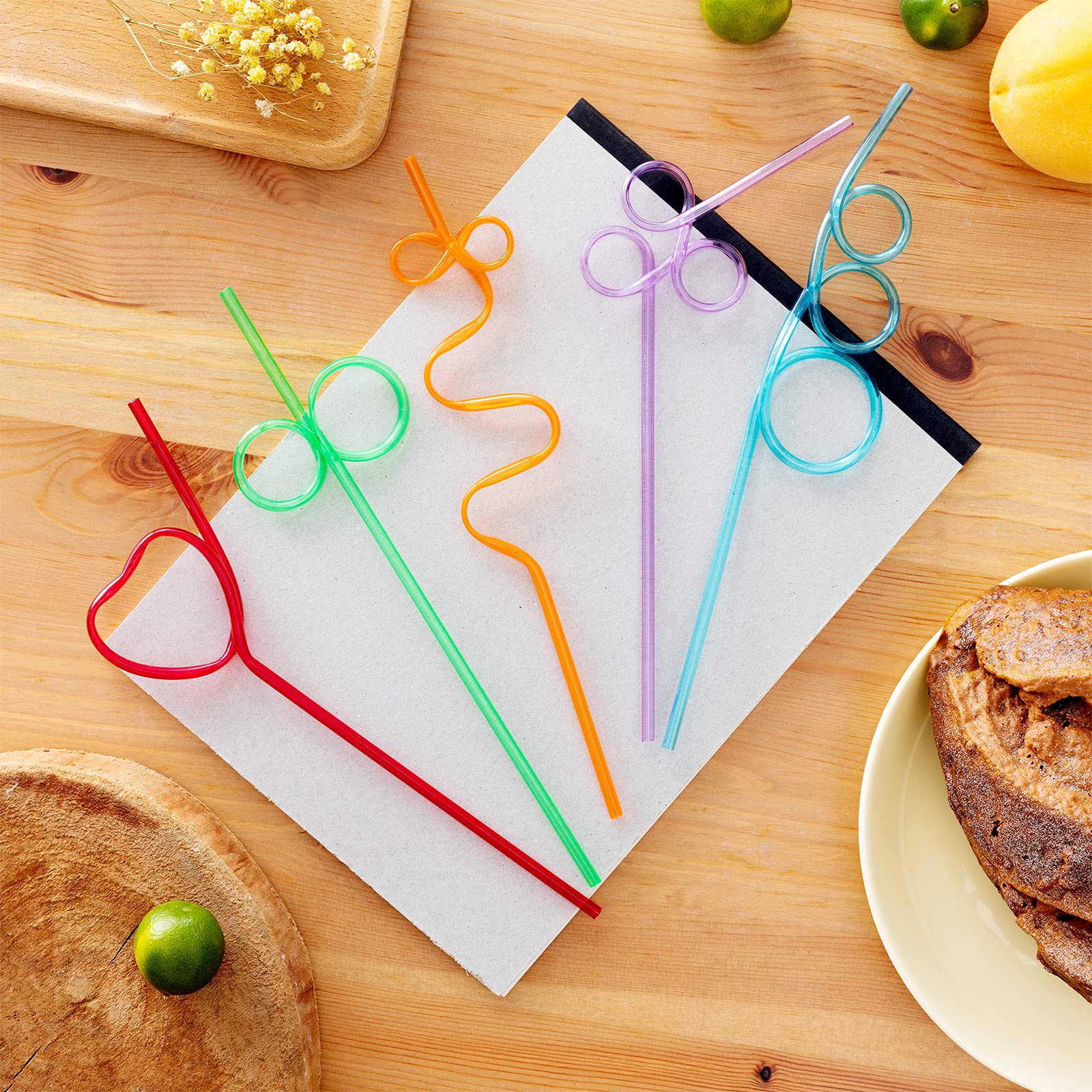 66 Pcs Crazy Straws - 11 Unique Colorful Loop Designs, 10
