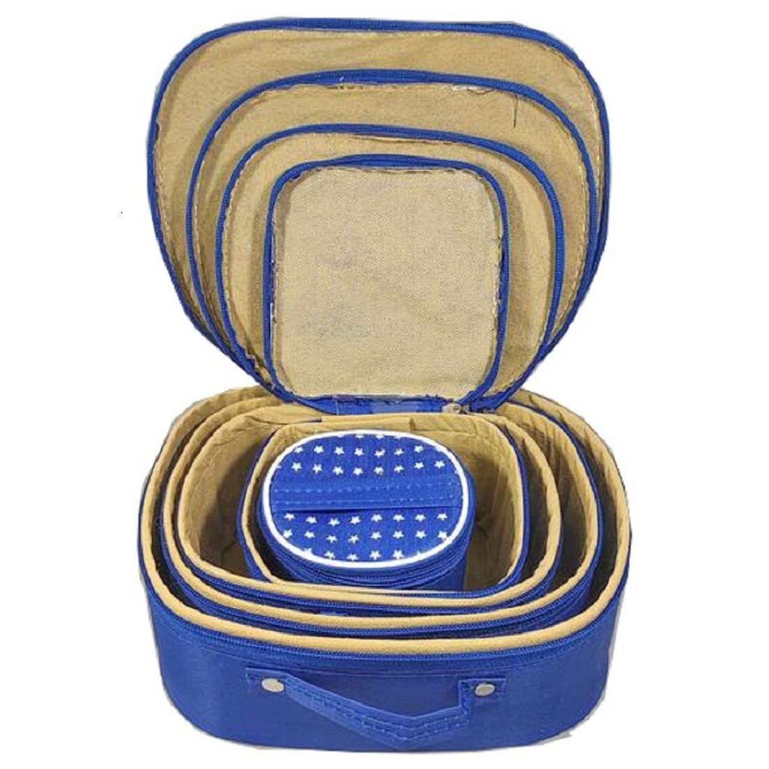 Premium 5-Piece Cosmetic Organizer Set - Vanity Box, Makeup Storage Case & Travel Pouch for Women | Multicolor Makeup Bag Combo | Perfect for Travel, Home & Salon Organization