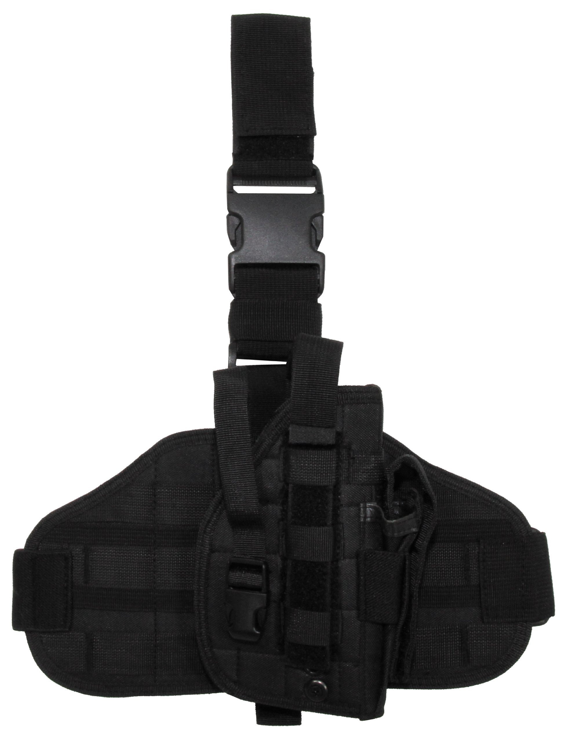 Tactical Leg Holster MOLLE Compatible - Black - Perfect for Military, Police, and Outdoor Enthusiasts - Ideal for Pistol, Knife, and Gear Storage