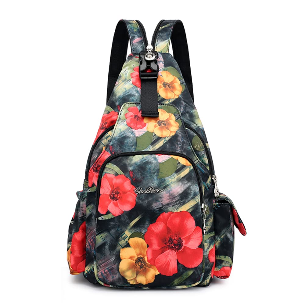 Waterproof Nylon Women's Summer Backpack - Lightweight Chest Bag for Travel, Sports & Daily Use | Crossbody Shoulder Bag for Moms & Outdoor Activities (Moss Green)
