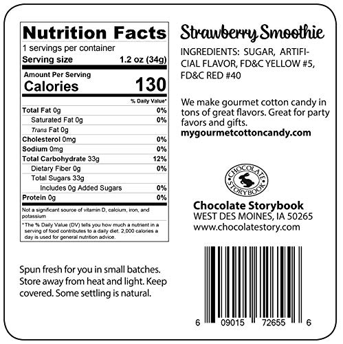Strawberry Smoothie Flavored Cotton Candy - Gourmet Sweet Treat for Holidays, Birthdays & Parties | Fun Gag Gift & Party Favor for Kids & Adults | Perfect for Celebrations, Events & Dessert Tables