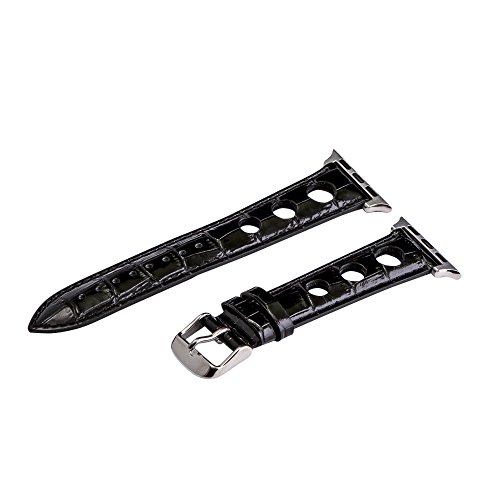 38mm Black Croco 3 Hole Bands