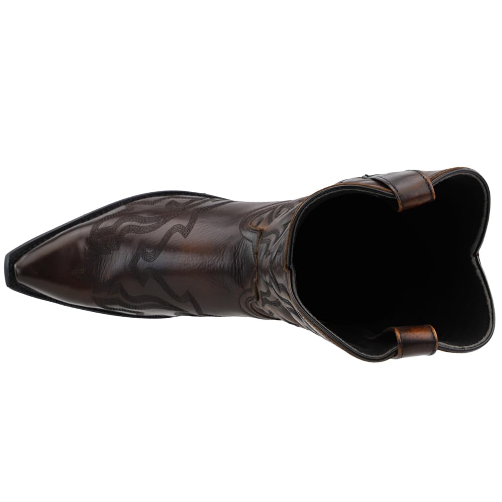 Laredo Men's Hawk Embroidered Snip Toe Casual Boots - Mid Calf Western Boots for Men, Comfortable Cowboy Boots in Black | Perfect for Country Dancing, Rodeo Events & Everyday Wear